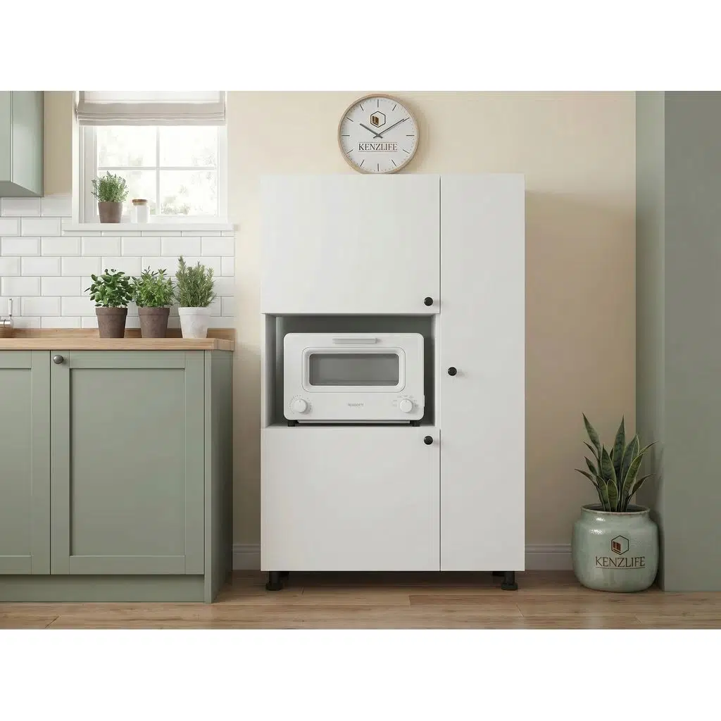 Kenzlife mini fırın dolabı alpkuntsağ byz 148*90*30 ayaklı mikroalga midi fırın mutfak + tekli duvar rafı hediyeli