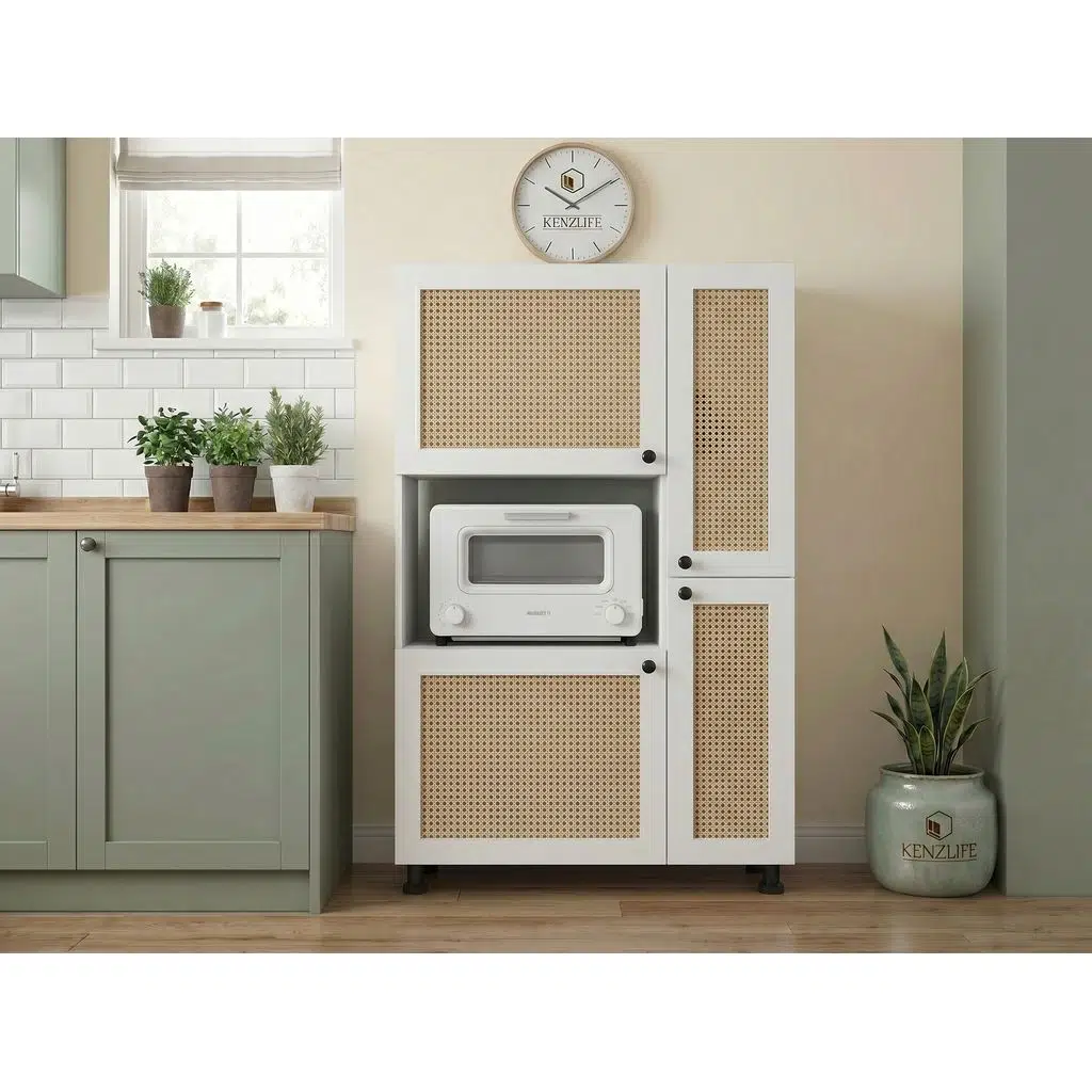 Kenzlife mini fırın dolabı alpkuntsağ mat beyaz 148*90*30 hazeran kare kapak suntalam gövde