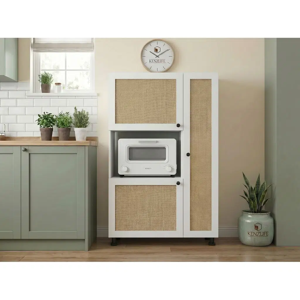 Kenzlife mini fırın dolabı alpkuntsağ mat beyaz 148*90*30 jut kare kapak suntalam gövde
