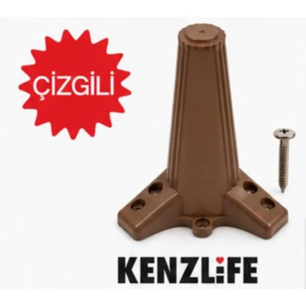 Kenzlife mobilya dolap kanepe baza ayağı zirve kahve çizgili plastik 10 adet 15 cm yükseklik