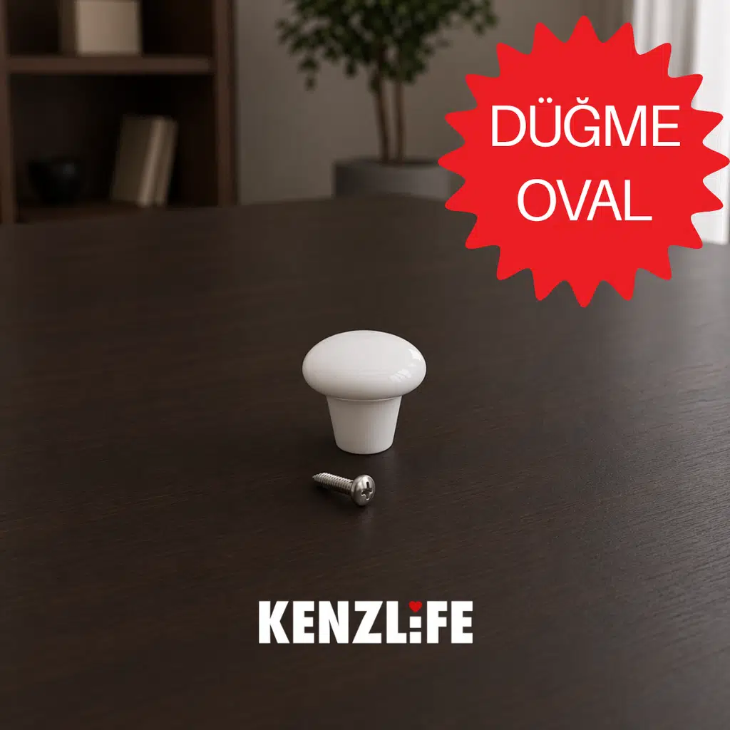 Kenzlife mobilya kulpu düğme kulp beyaz plastik dolap kulbu 01 adet kulp vida dahildir.