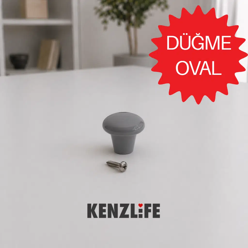 Kenzlife mobilya kulpu düğme kulp gri plastik dolap kulbu 01 adet kulp vida dahildir.