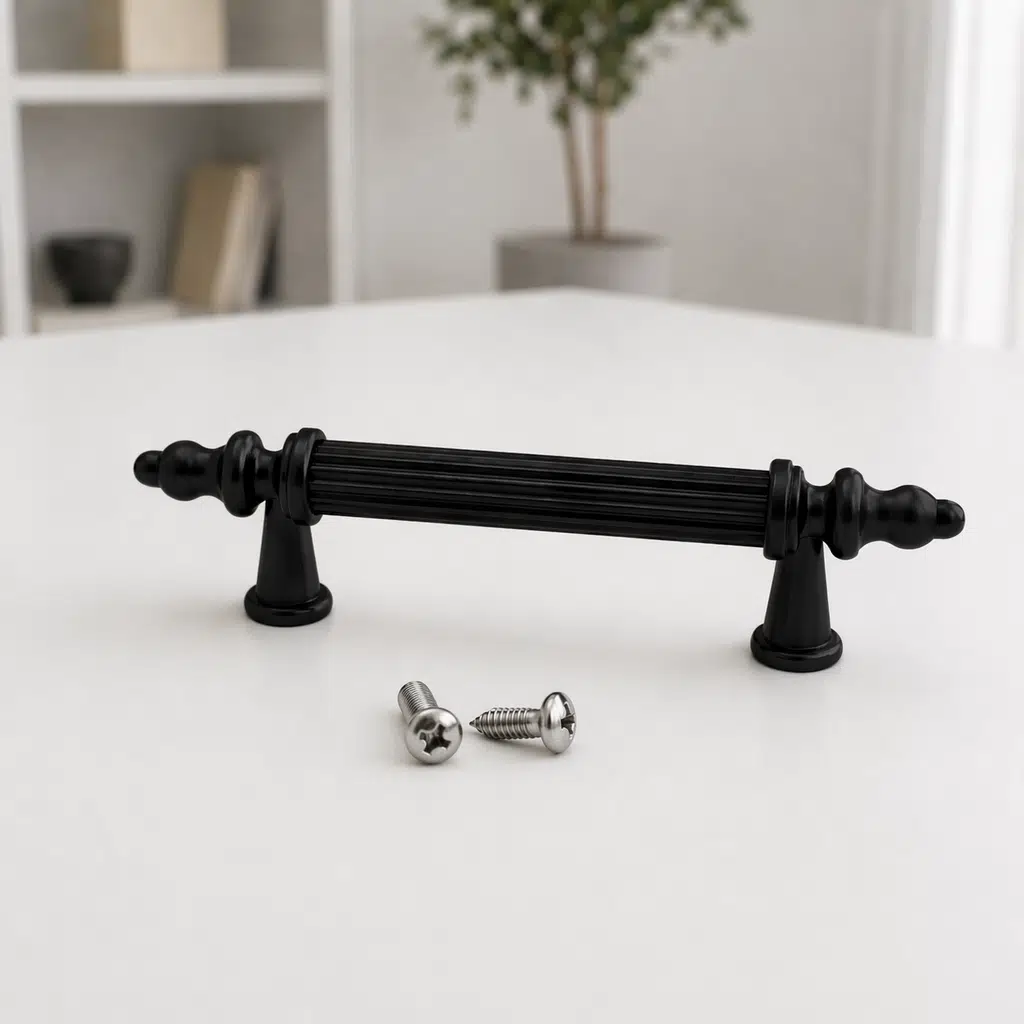 Kenzlife mobilya kulpu rustik96 siyah plastik dolap kulbu 01 adet kulp gardırop vida dahildir