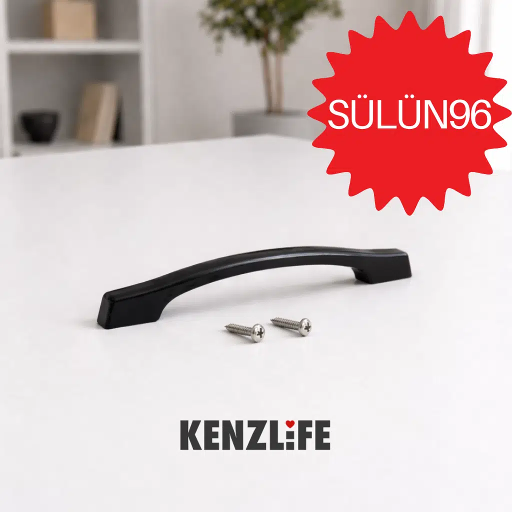 Kenzlife mobilya kulpu sülün 96 mm siyah plastik dolap kulbu 01 adet kulp gardırop vida dahildir