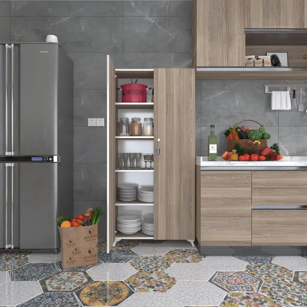Kenzlife 2 kapılı dolap çilem 188*070*032 crd kilitli ayaklı banyo mutfak ofis kitaplık ayakkabılık kiler