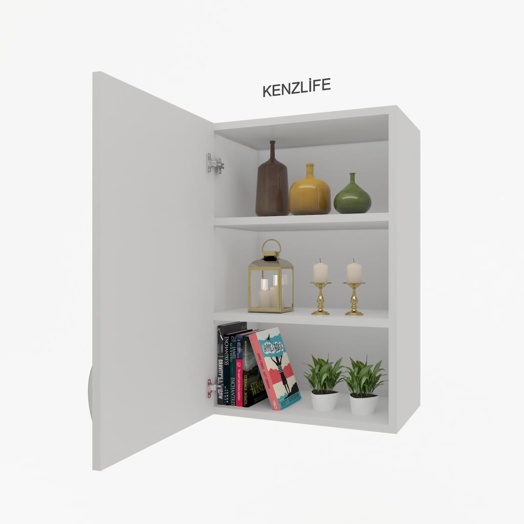 Kenzlife mutfak dolabı irem 060.060.32 byz 2 raflı kapaklı ofis banyo kiler evrak kitaplık