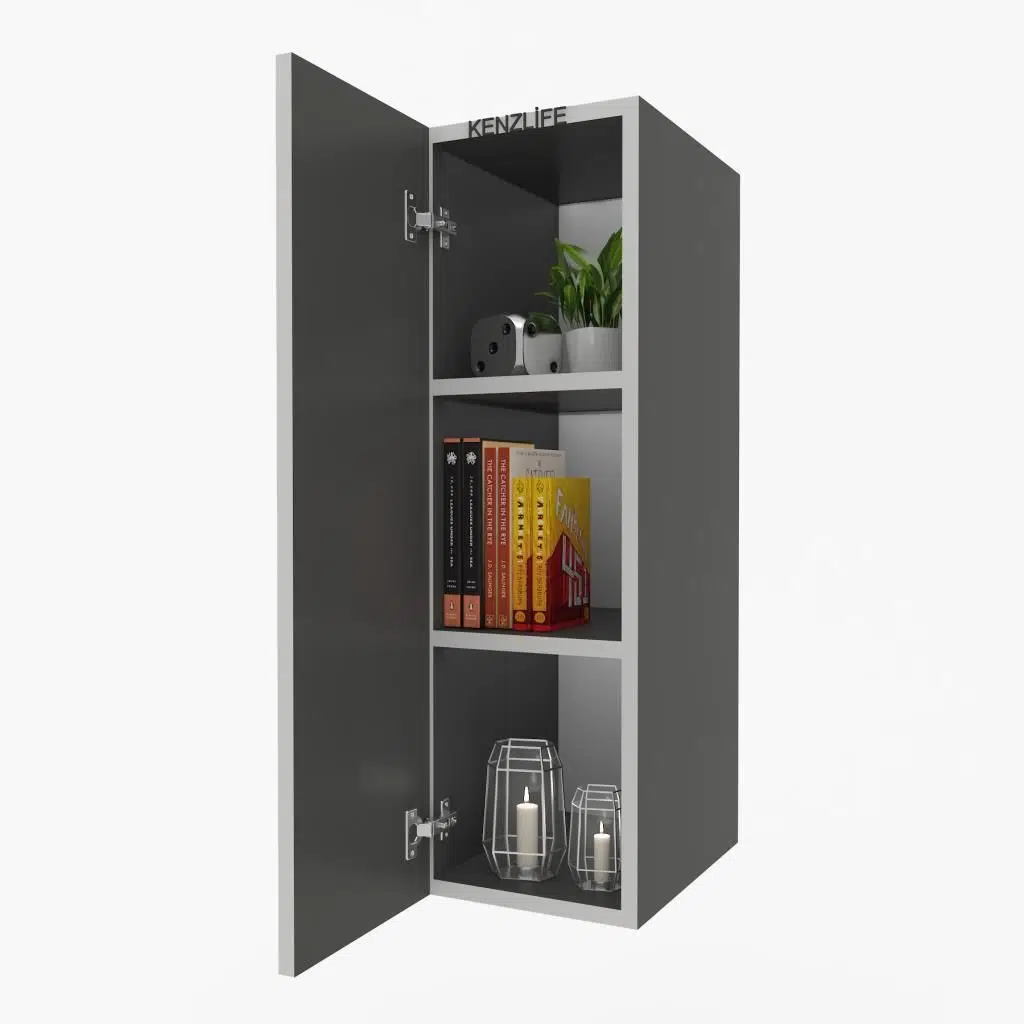 Kenzlife mutfak dolabı irem 090.030.32 gri 2 raflı kapaklı ofis banyo kiler evrak kitaplık