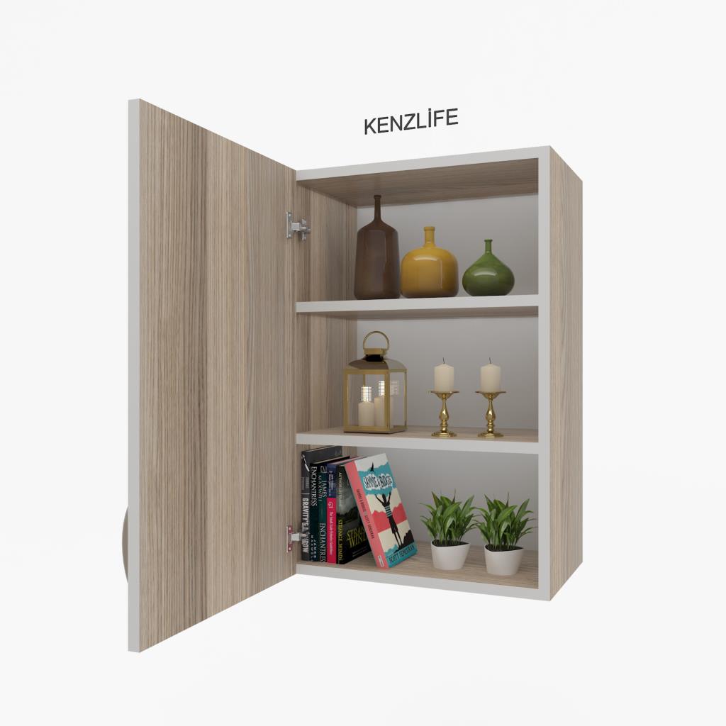 Kenzlife mutfak dolabı irem 090.060.32 crd 2 raflı kapaklı ofis banyo kiler evrak kitaplık