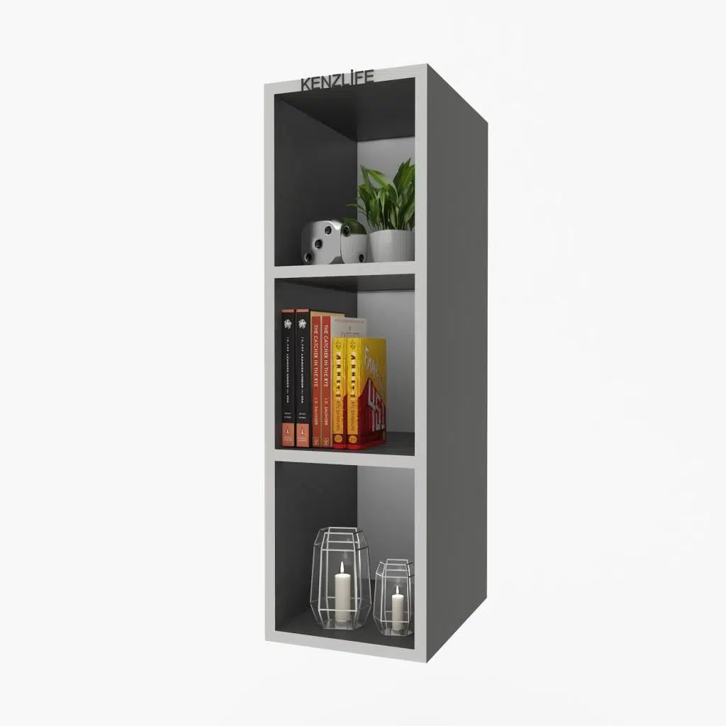 Kenzlife mutfak dolabı ıtır 060.030.30 gri 2 raflı kapaksız ofis banyo kiler evrak kitaplık