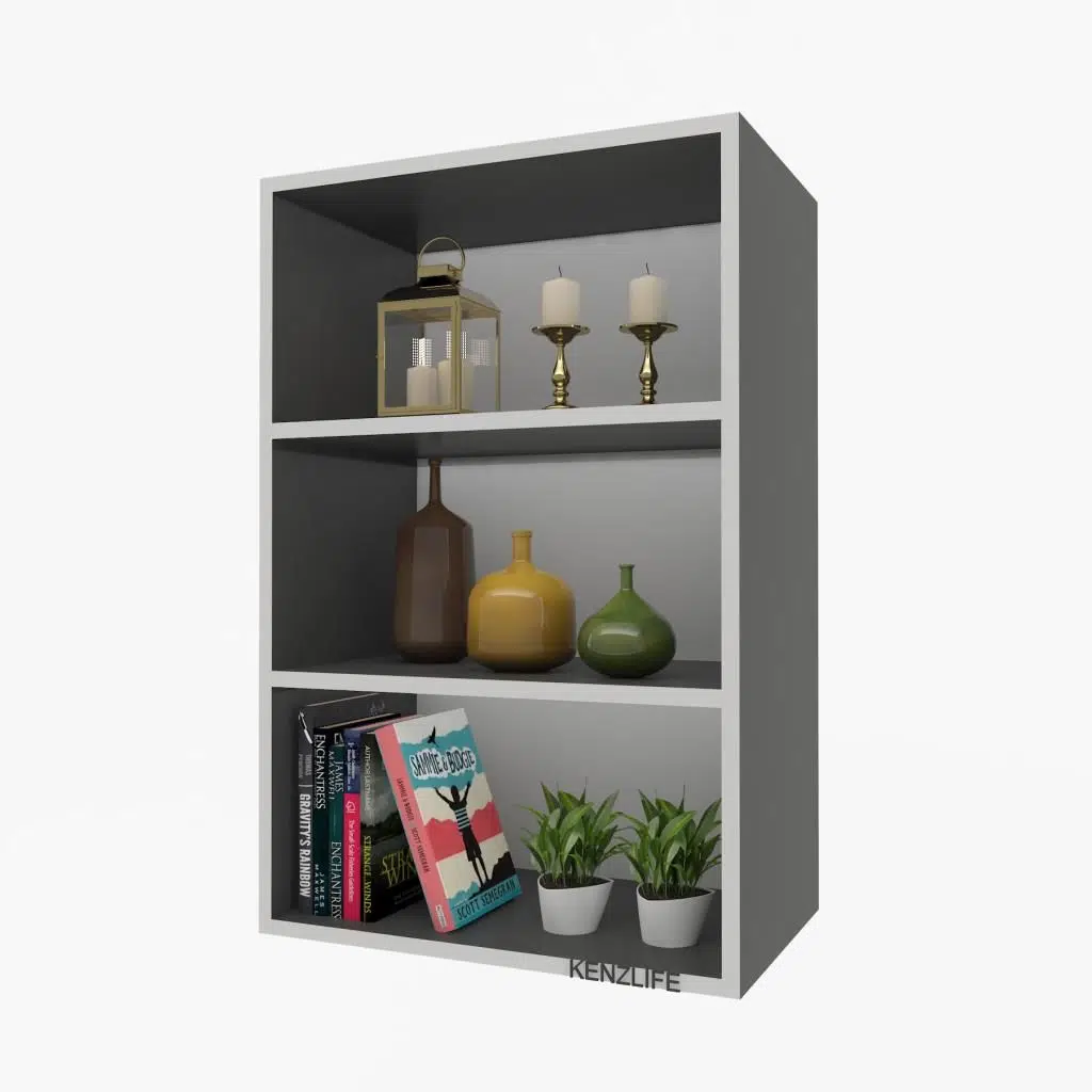 Kenzlife mutfak dolabı ıtır 090.060.30 gri 2 raflı kapaksız ofis banyo kiler evrak kitaplık