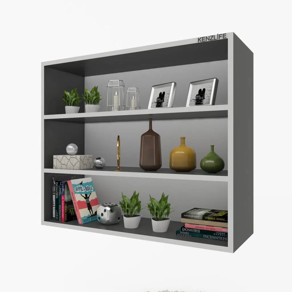 Kenzlife mutfak dolabı ıtır 090.090.30 gri 2 raflı kapaksız ofis banyo kiler evrak kitaplık