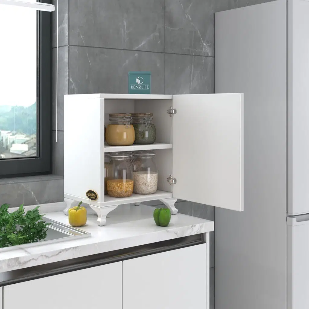 Kenzlife mutfak dolabı mine 048*030*032 byz kapaklı ayaklı banyo evrak ofis kitaplık ayakkabılık kiler