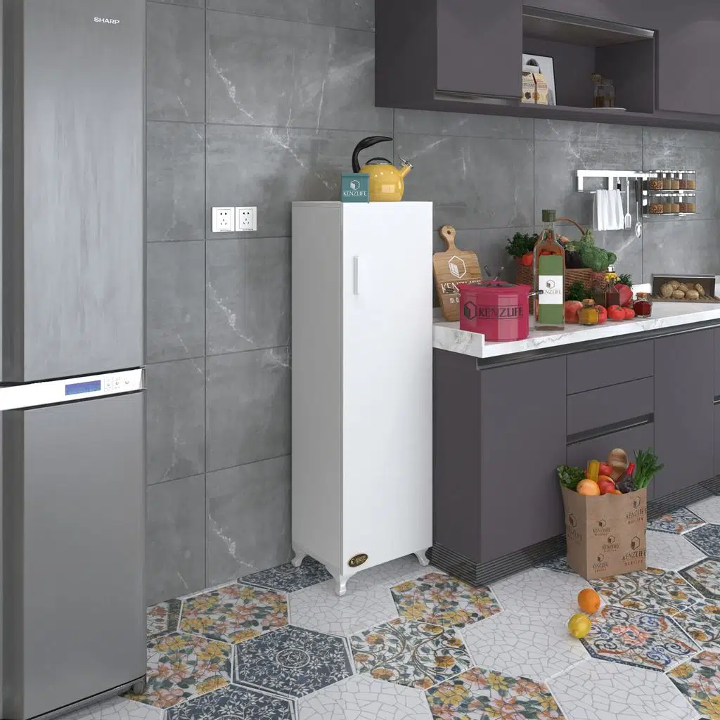 Kenzlife mutfak dolabı mine 128*030*032 byz kapaklı ayaklı banyo evrak ofis kitaplık ayakkabılık kiler