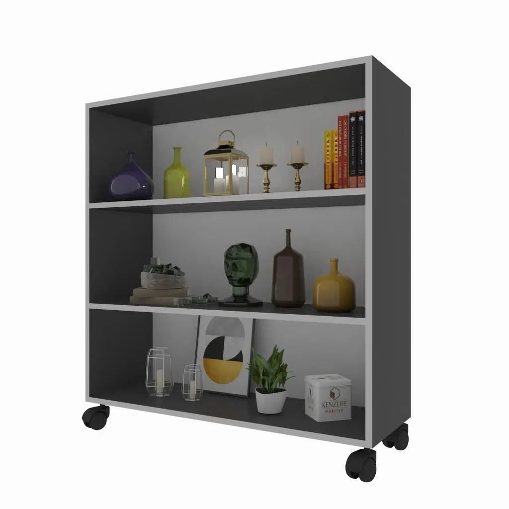 Kenzlife mutfak dolabı raziye 108*070*030 gri tekerlekli banyo evrak ofis ayakkabılık kiler