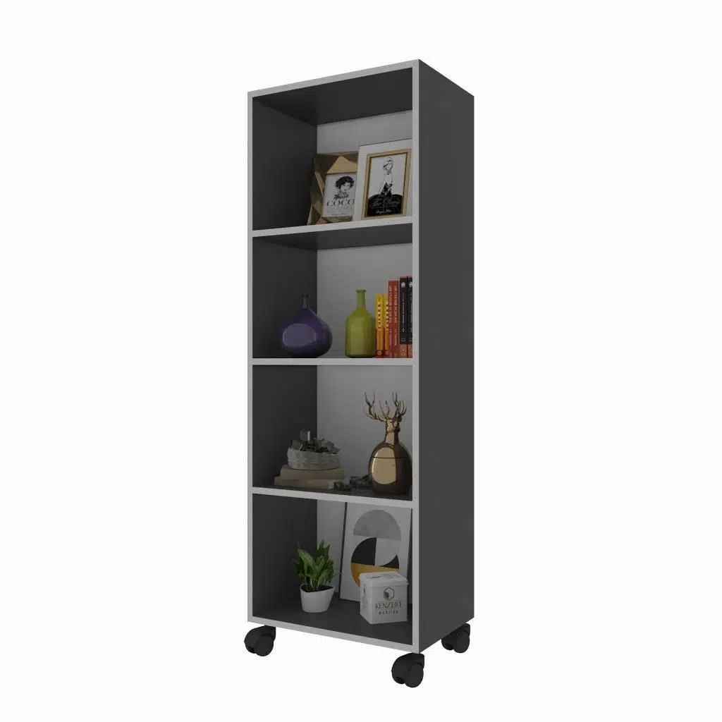 Kenzlife mutfak dolabı raziye 148*030*030 gri tekerlekli banyo evrak ofis ayakkabılık kiler