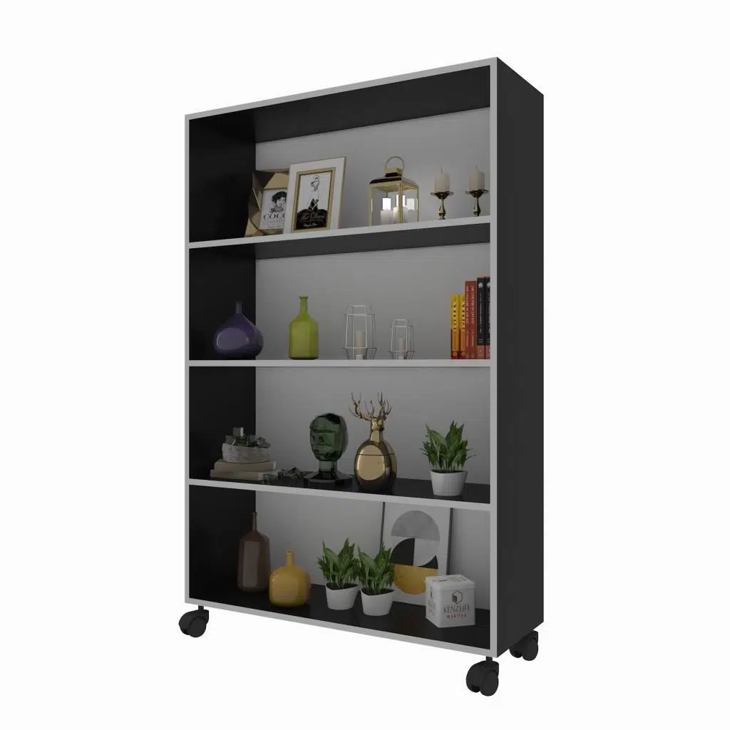 Kenzlife mutfak dolabı raziye 148*090*030 gri tekerlekli banyo evrak ofis ayakkabılık kiler