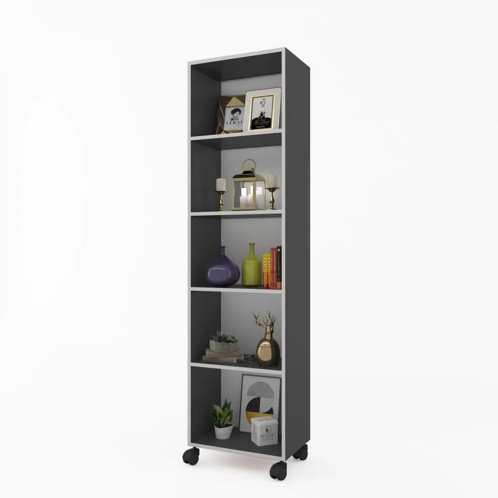 Kenzlife mutfak dolabı raziye 188*030*030 gri tekerlekli banyo evrak ofis ayakkabılık kiler