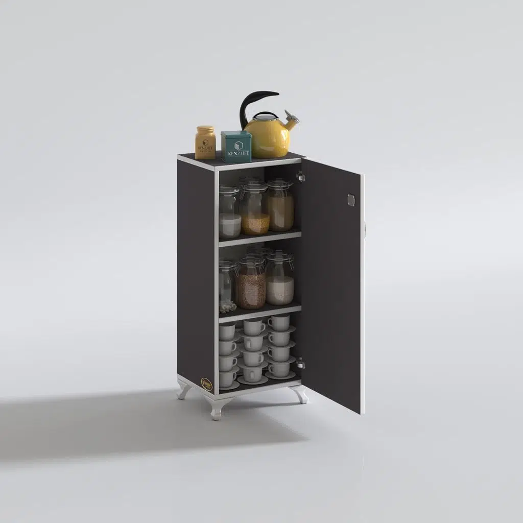 Kenzlife mutfak dolabı zehra 088*050*032 gri kilitli ayaklı banyo evrak ofis kitaplık ayakkabılık kiler