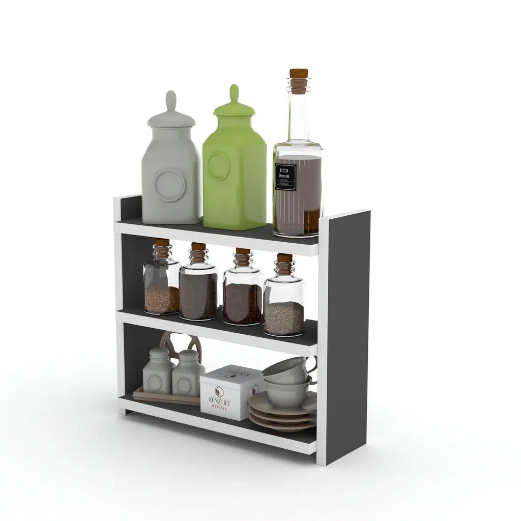 Kenzlife mutfak rafı apti gri 040*040*15 duvar tezgah