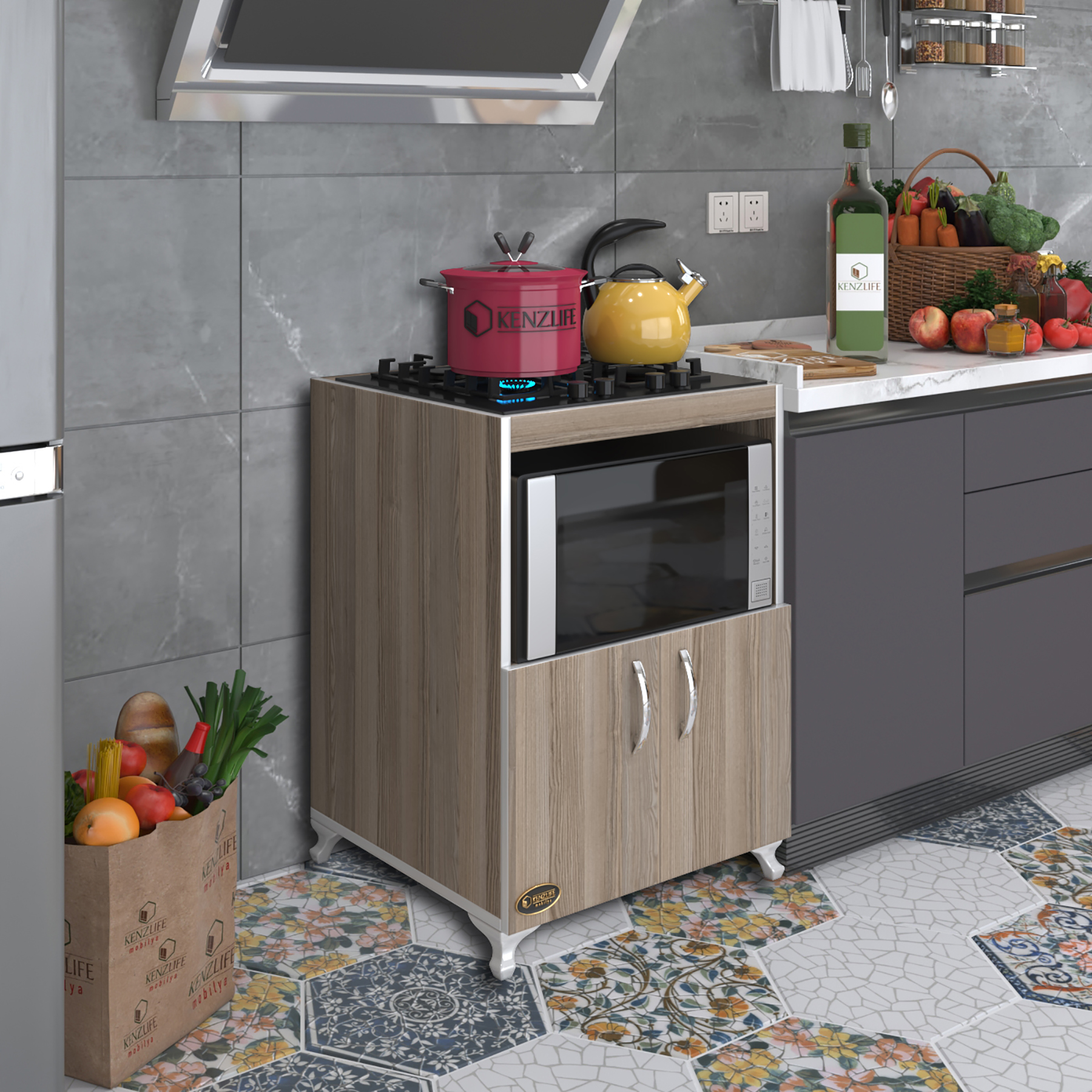 Kenzlife ocak dolabı bade crd 85*60*57 mutfak modül mini fırın ankastre ocak için