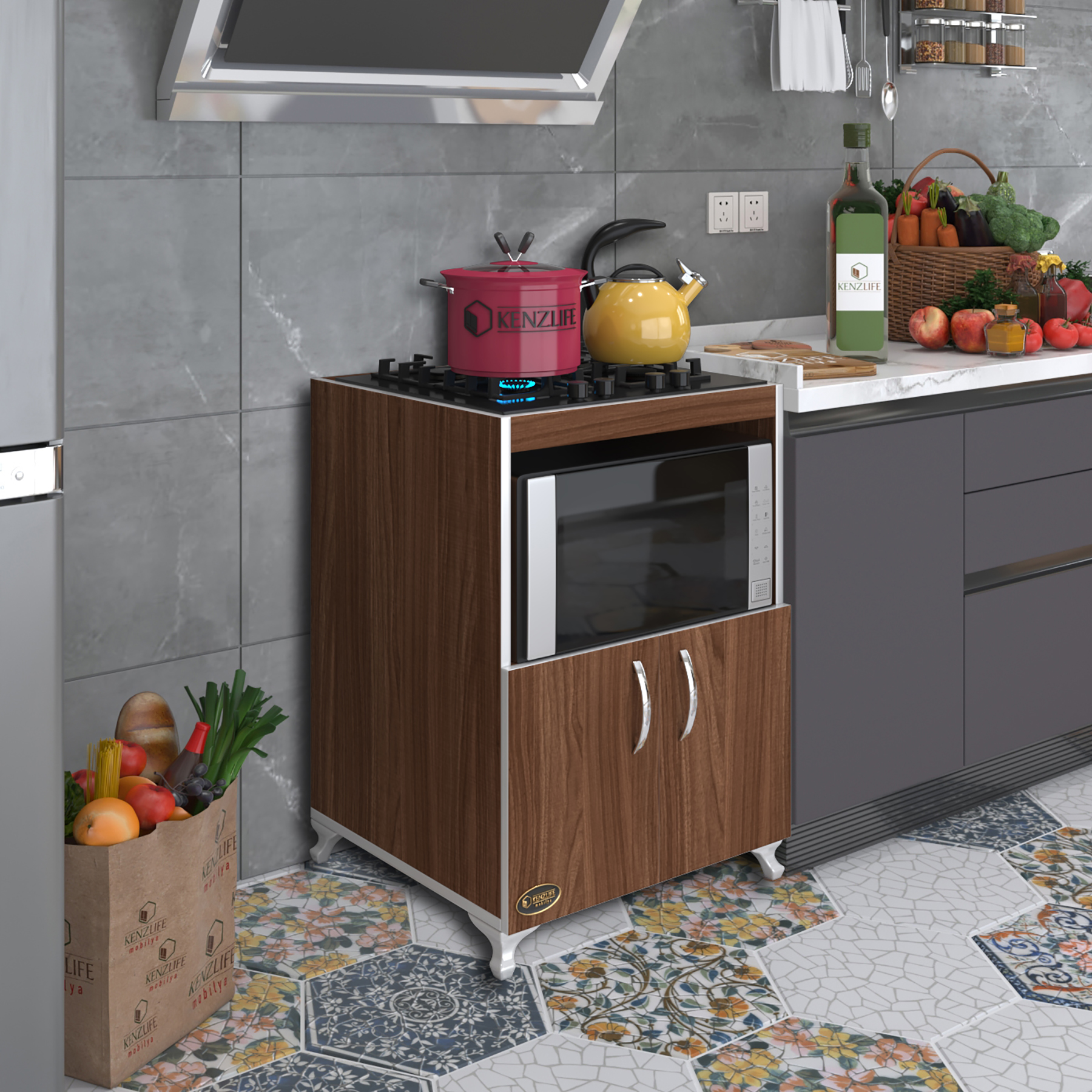 Kenzlife ocak dolabı bade cvz 85*60*57 mutfak modül mini fırın ankastre ocak için