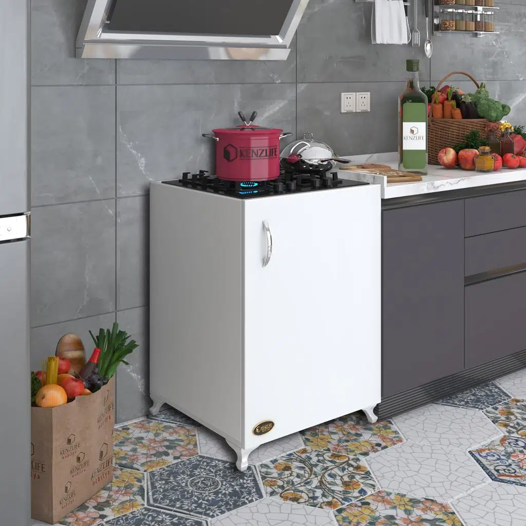 Kenzlife ocak dolabı benek byz 85*60*56 hazır mutfak ankastre gömme ocak için arkalıksız