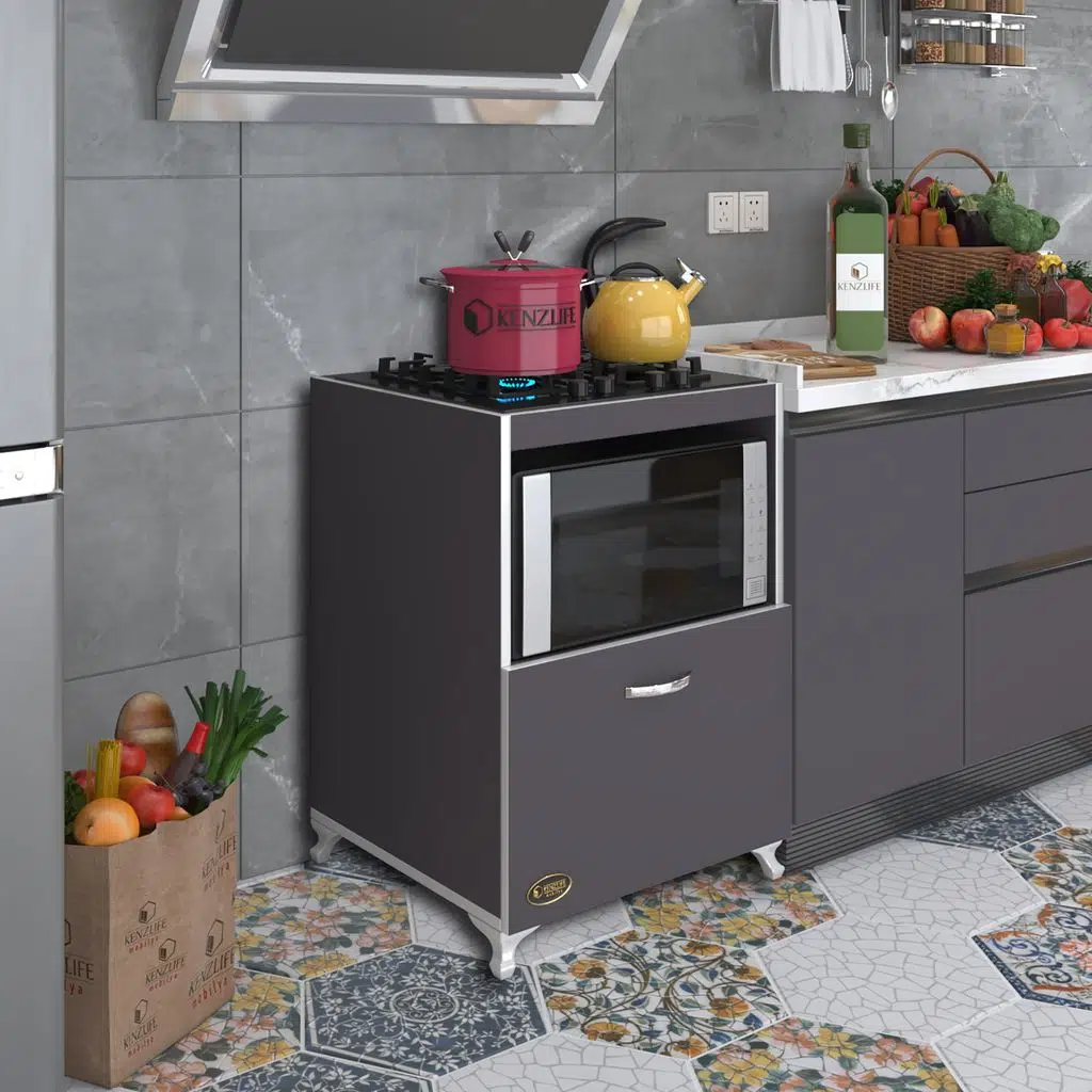 Kenzlife ocak dolabı demi gri 85*60*57 mutfak modül mini fırın ankastre ocak için