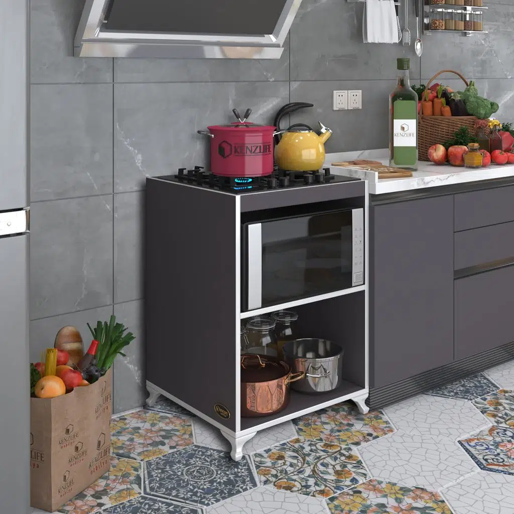 Kenzlife ocak dolabı figen gri 85*60*57 mutfak modül mini fırın ankastre ocak için