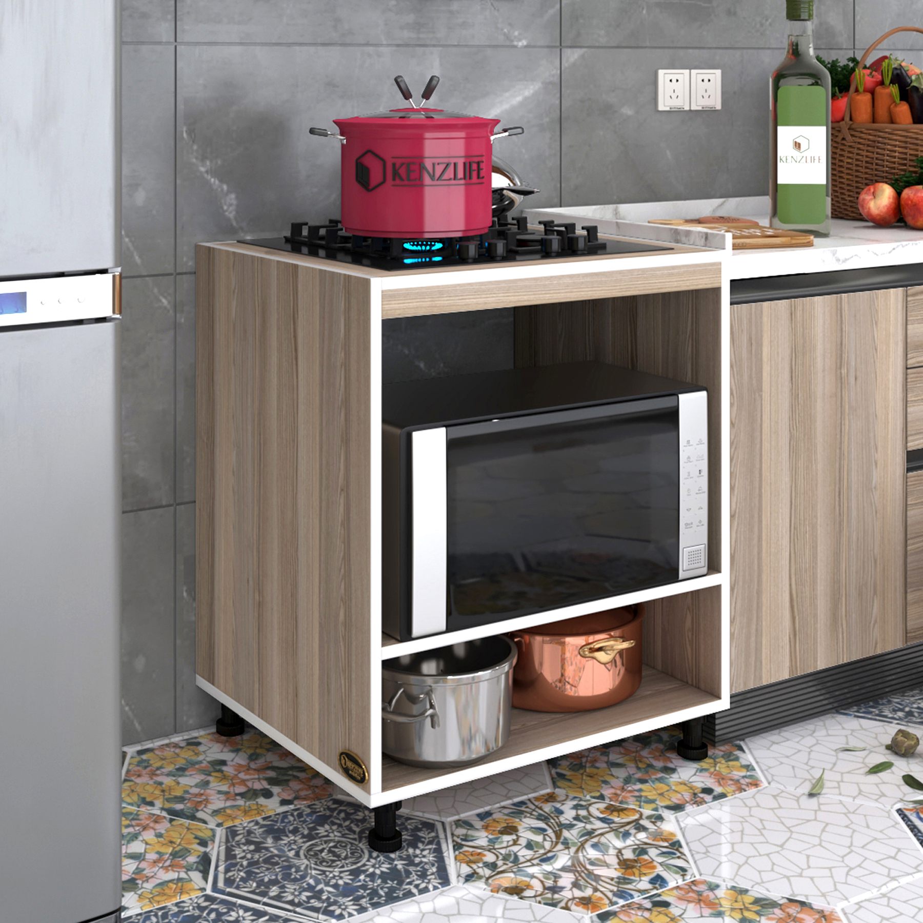 Kenzlife ocak dolabı gülpembe crd 85*70*60 XLARGE hazır mutfak ankastre gömme ocak için