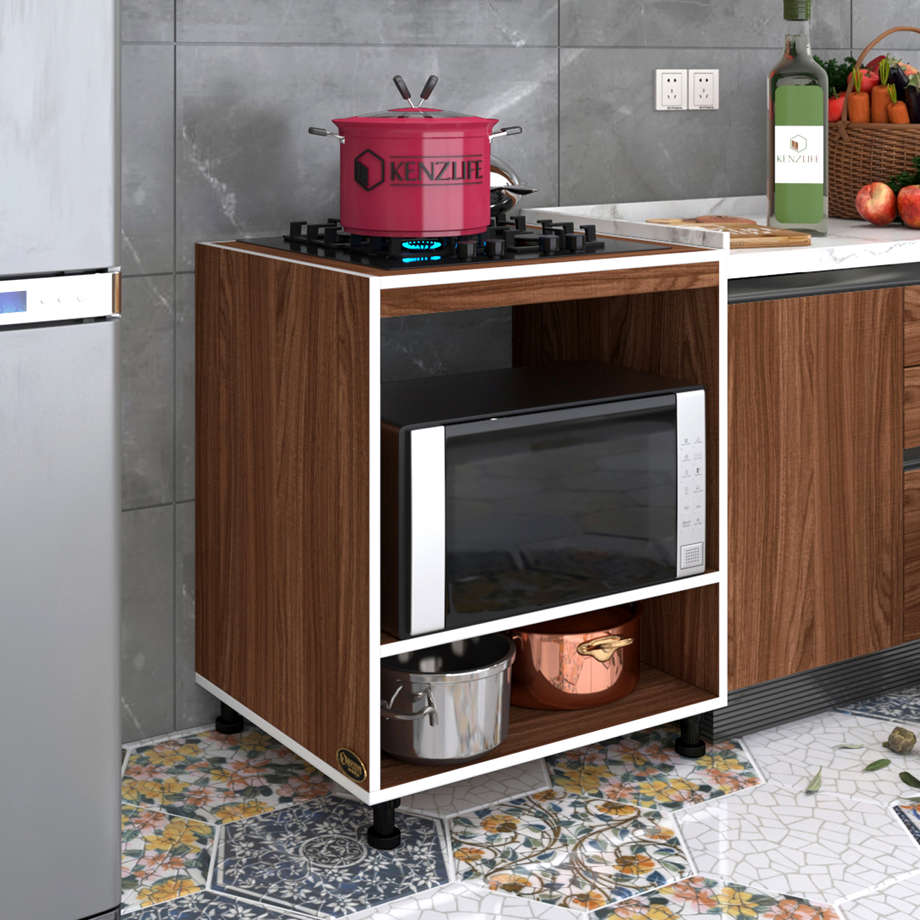 Kenzlife ocak dolabı gülpembe cvz 85*70*60 XLARGE hazır mutfak ankastre gömme ocak için