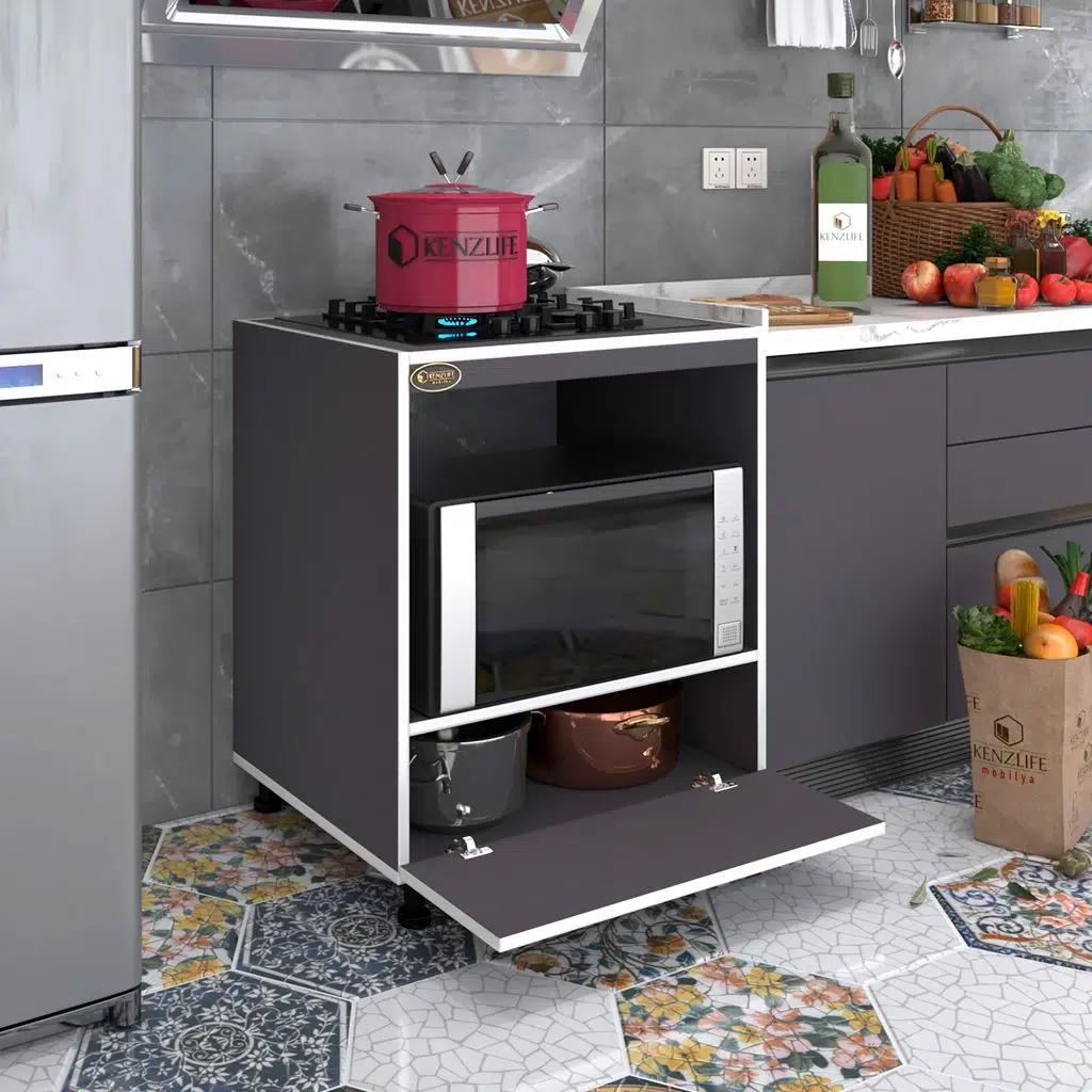 Kenzlife ocak dolabı şehrazat gri 85*70*60 XLARGE kapaklı hazır mutfak ankastre gömme ocak için