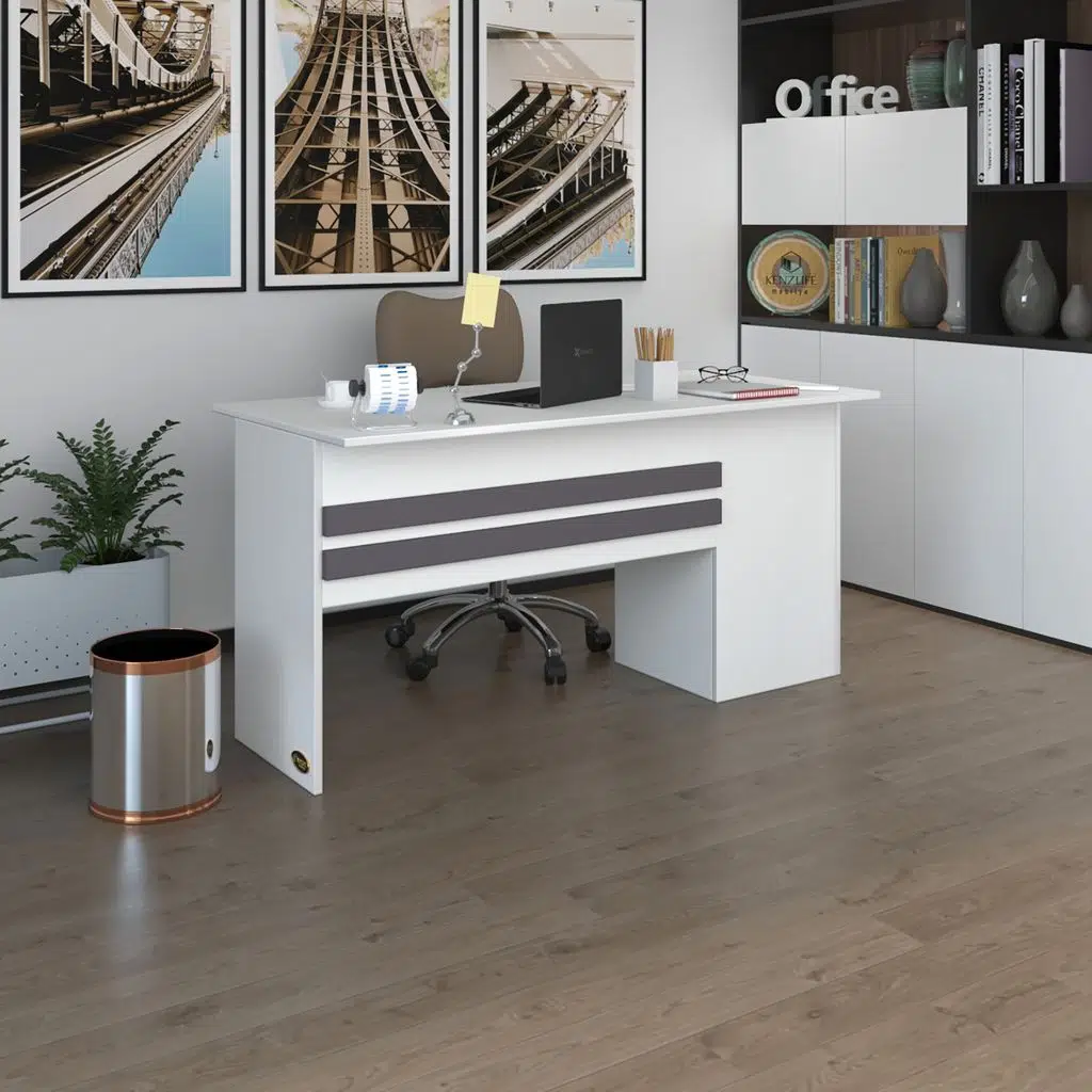 Kenzlife ofis masası kamikaze byz sol 75*110*60 kilitli kapaklı dolap şeritli bilgisayar çalışma masası