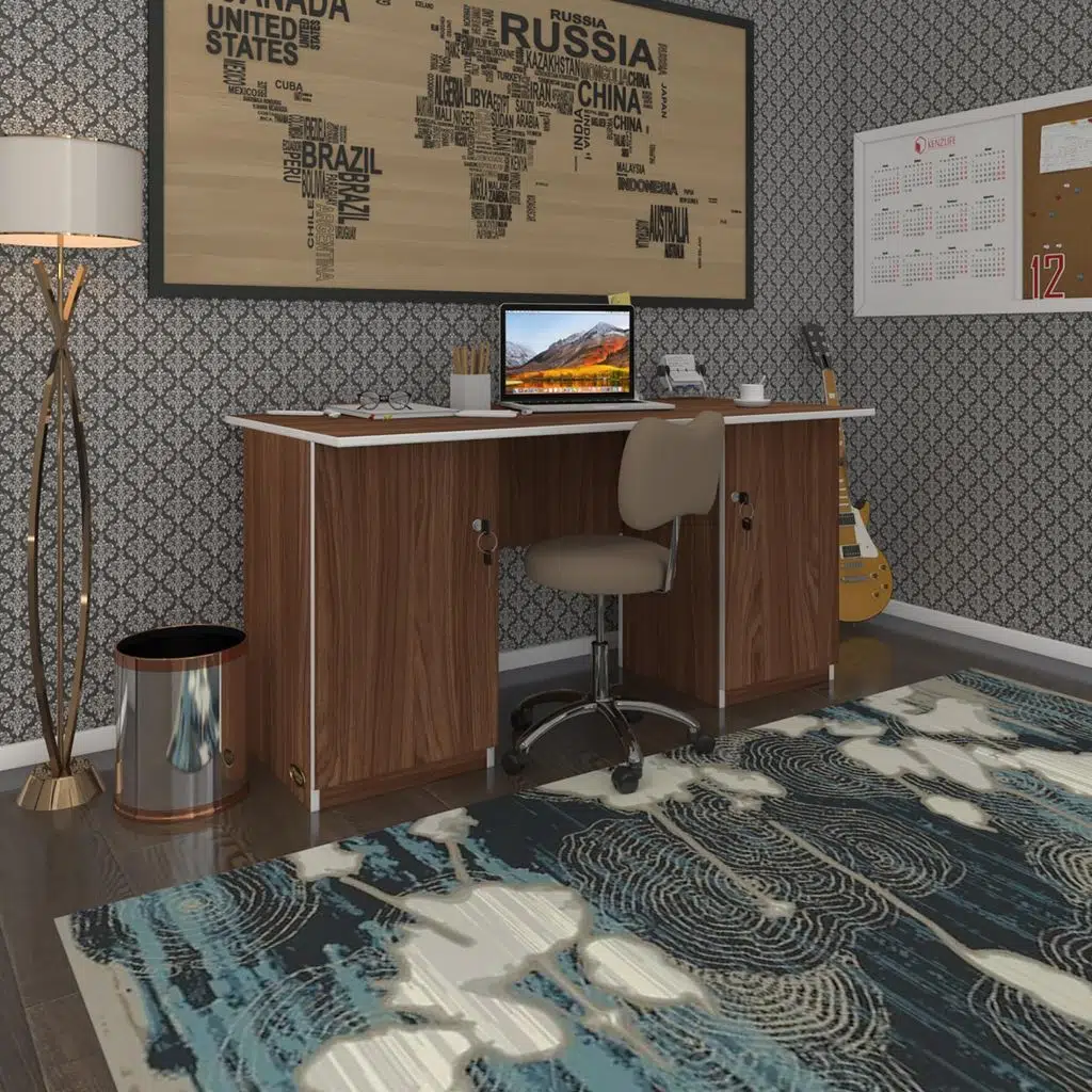 Kenzlife ofis masası masi oka cvz 75*170*80 kilitli kapaklı dolap çiftli bilgisayar çalışma masası