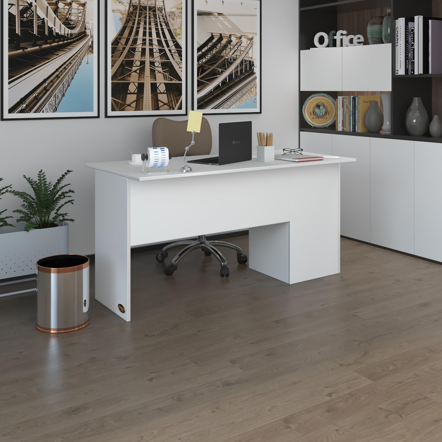 Kenzlife ofis masası miyamoto byz sol 75*160*80 raflı dolap bilgisayar çalışma masası