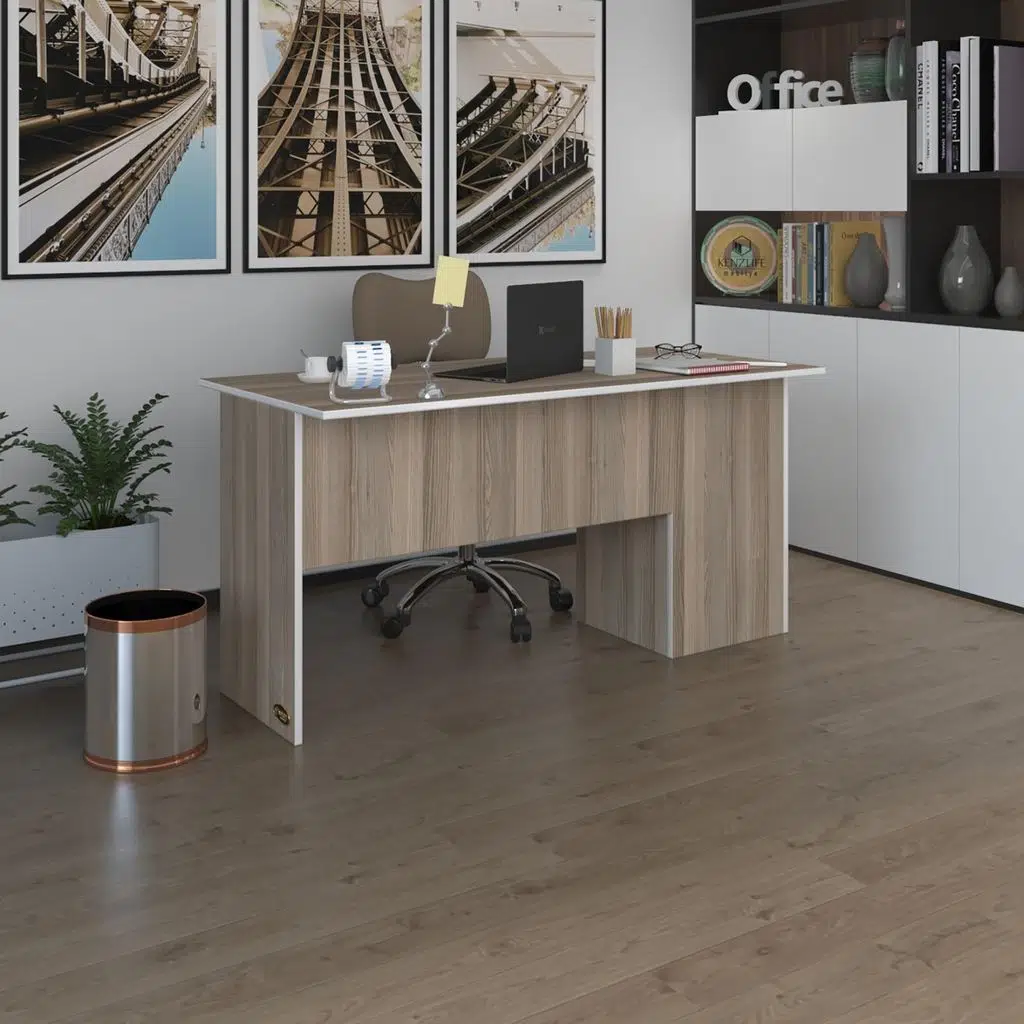 Kenzlife ofis masası miyamoto crd sol 75*150*60 kilitli kapaklı dolap bilgisayar çalışma masası