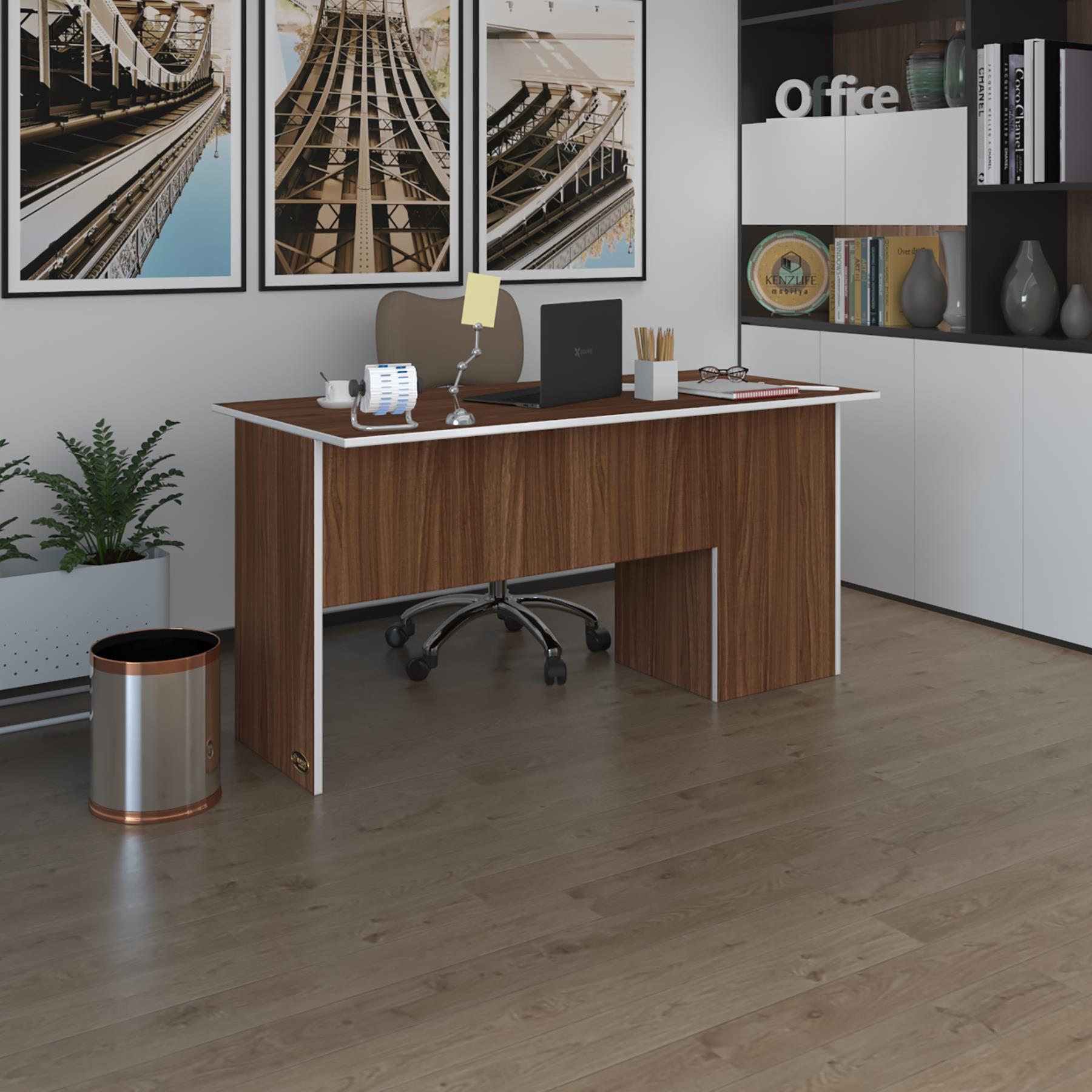 Kenzlife ofis masası miyamoto cvz sol 75*140*60 raflı dolap bilgisayar çalışma masası