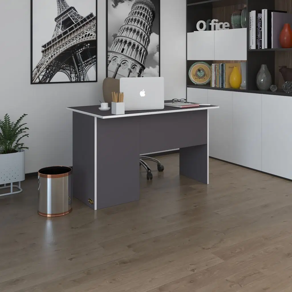 Kenzlife ofis masası miyamoto gri sağ 75*110*60 raflı dolap bilgisayar çalışma masası