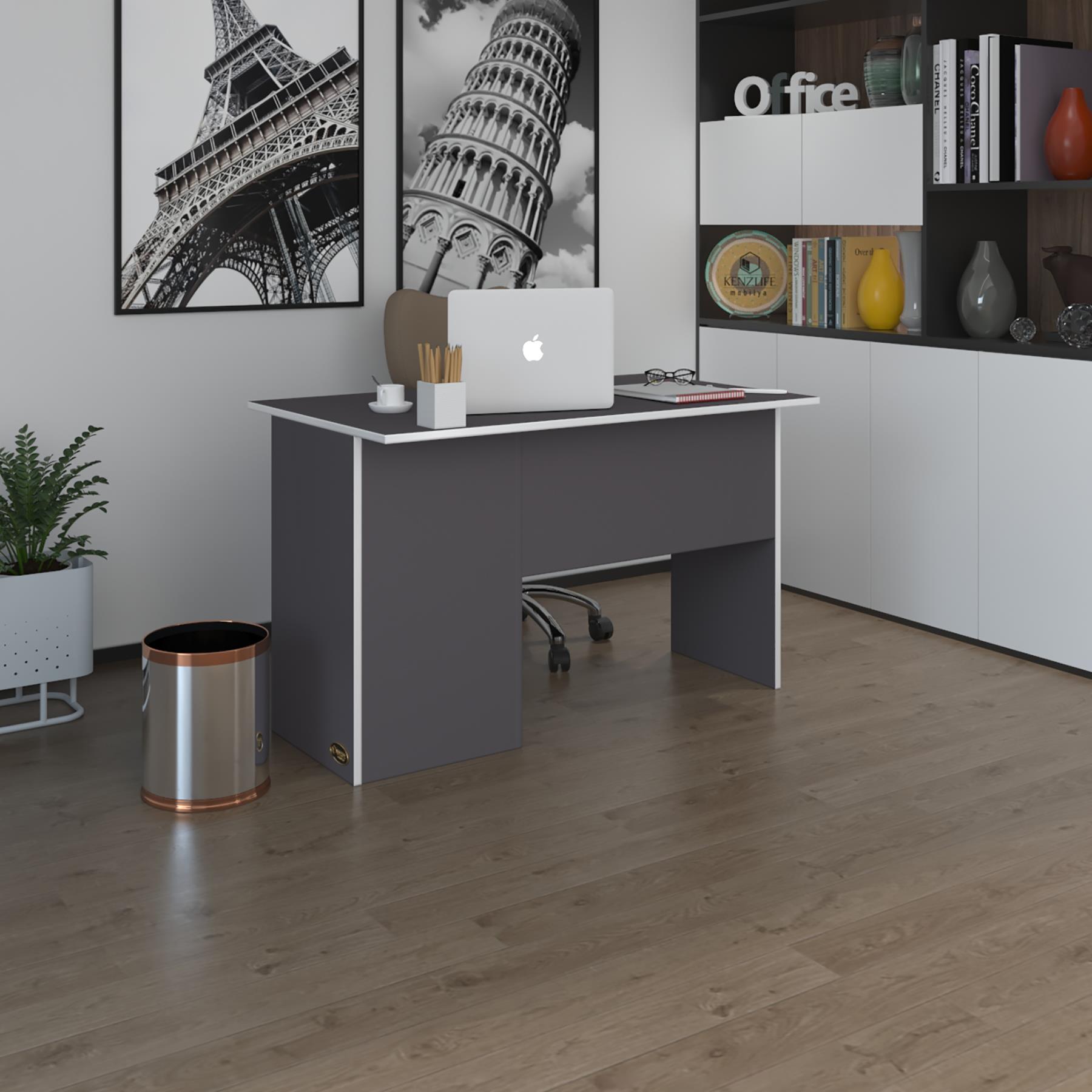Kenzlife ofis masası miyamoto gri sağ 75*130*80 raflı dolap bilgisayar çalışma masası