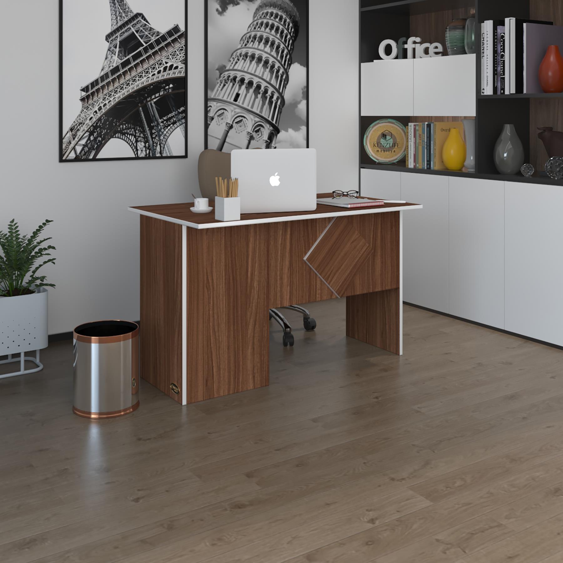 Kenzlife ofis masası yoko ono cvz sağ 75*170*80 kilitli kapaklı dolap eşkenar bilgisayar çalışma masası