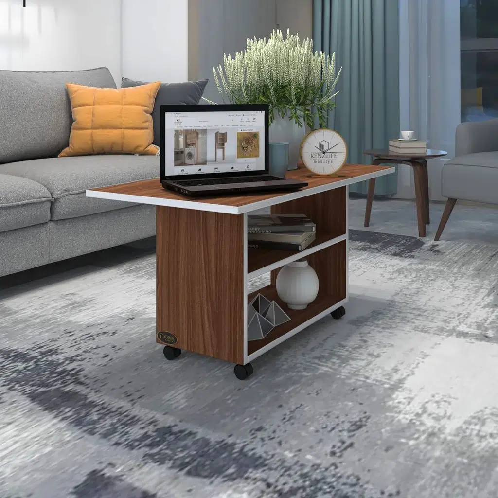 Kenzlife orta salon sehpası atina cvz 075*070*50 tekerlekli yemek masası