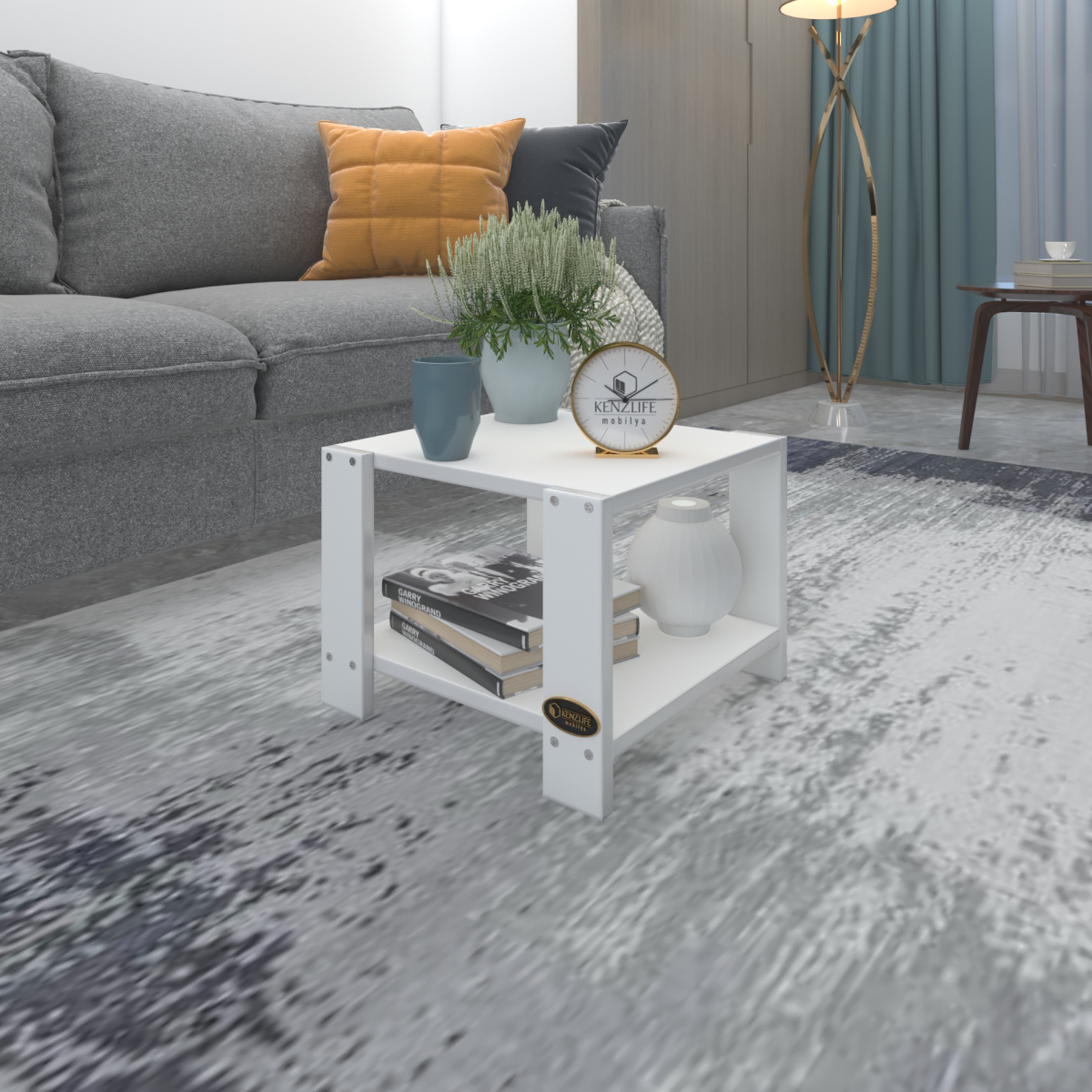Kenzlife orta salon sehpası cakarta byz 39*39*39 yemek sofra bilgisayar (m)