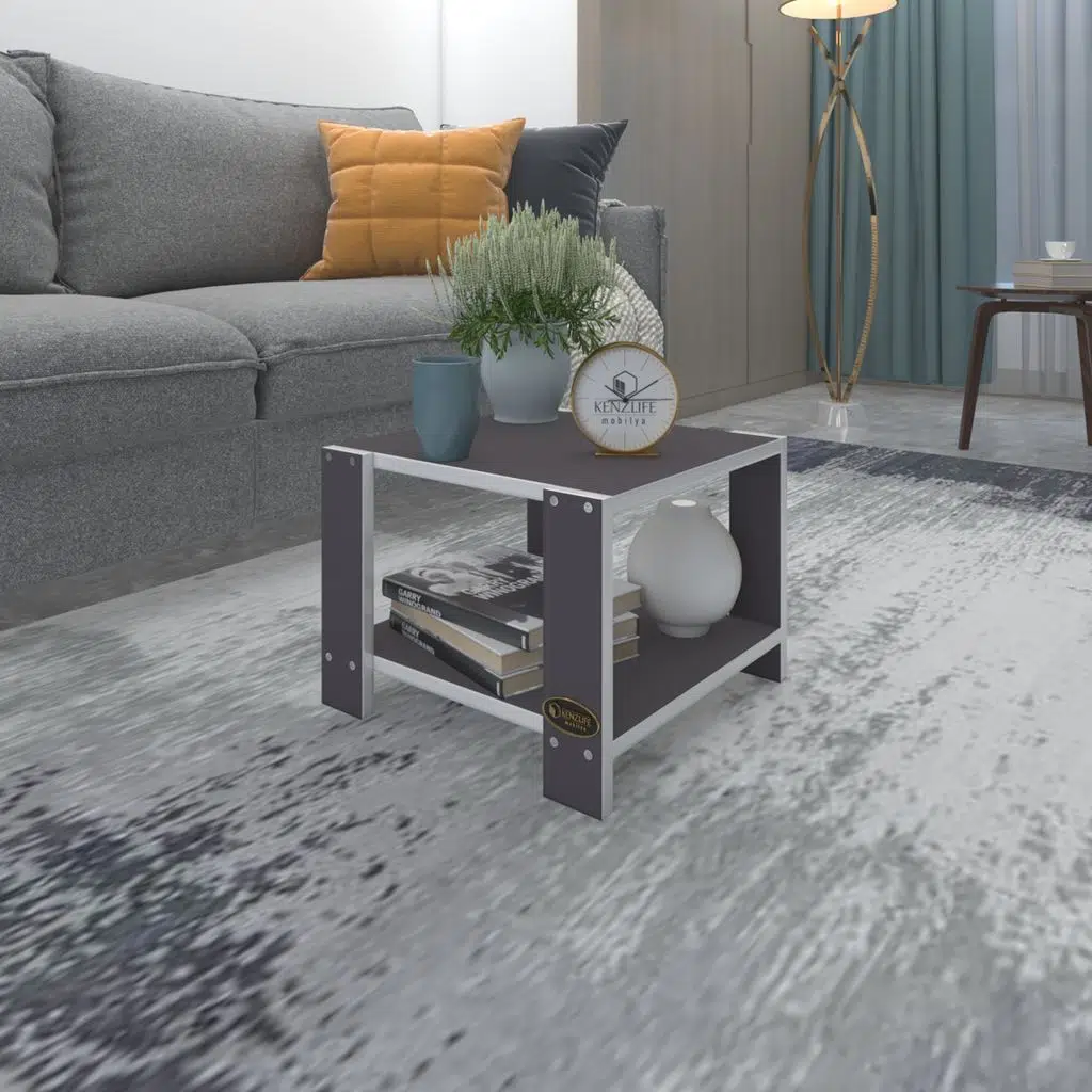 Kenzlife orta salon sehpası cakarta gri 39*39*39 yemek sofra bilgisayar (m)