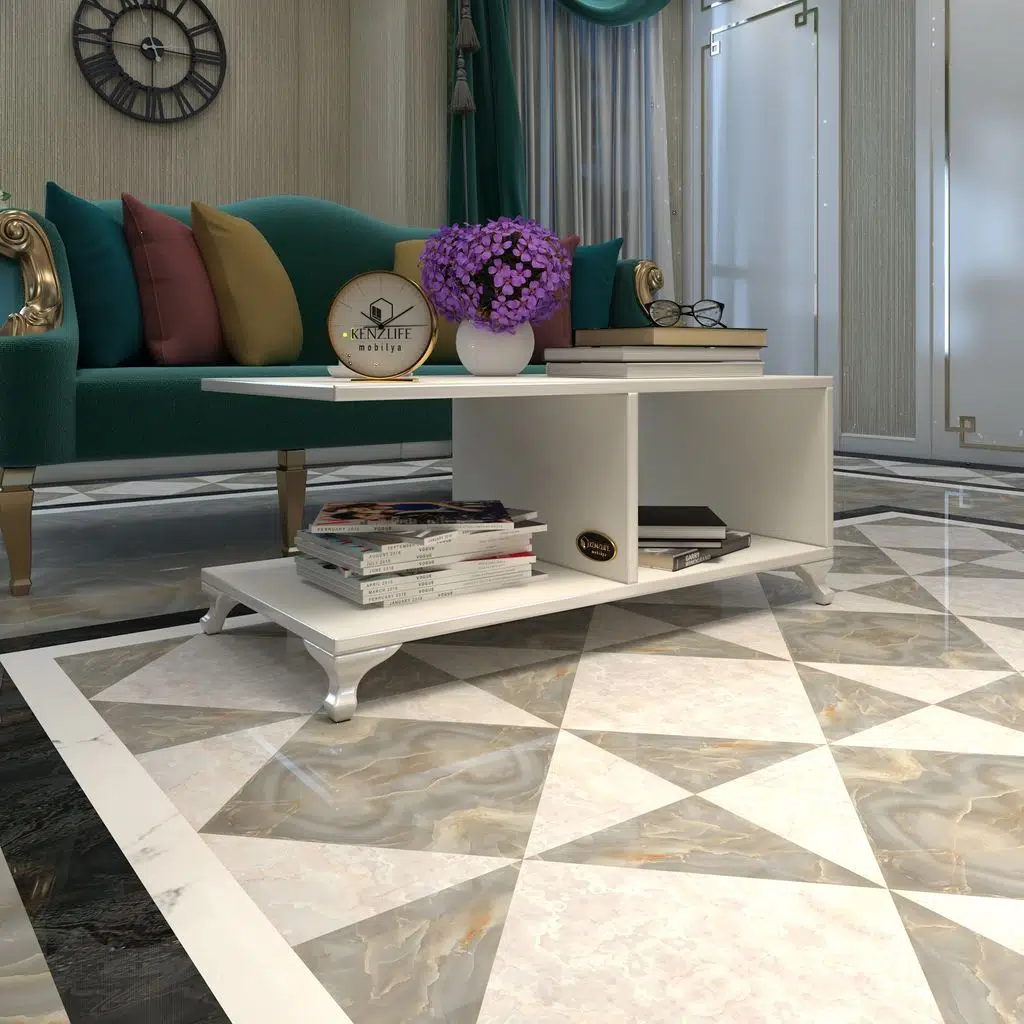 Kenzlife orta salon sehpası kazablanka byz 038*090*45 sofra çiçeklik