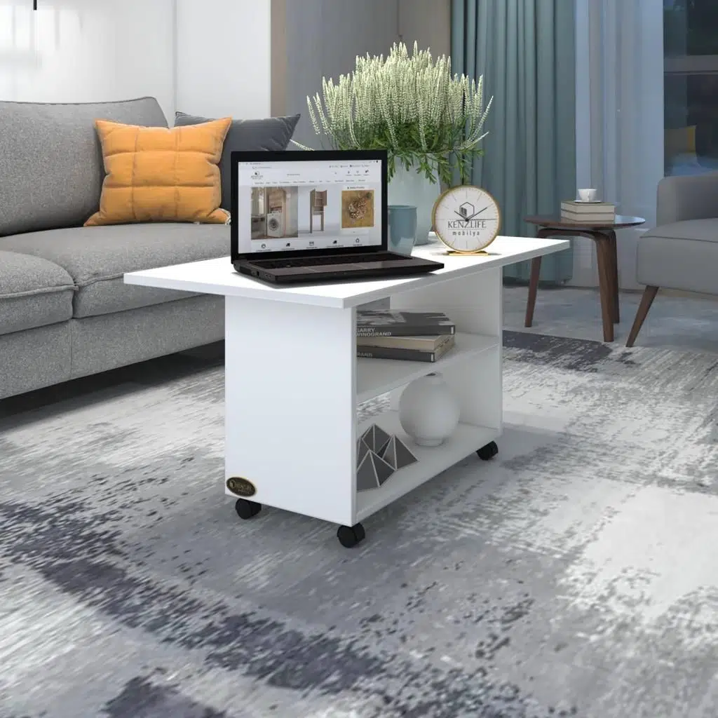 Kenzlife orta salon sehpası prag byz 045*090*50 tekerlekli yemek masası