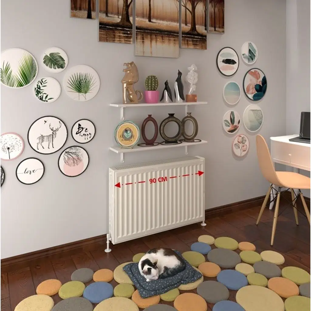 Kenzlife petek üstü raf dresuar golden boy byz 090*24 ikili kitaplık duvar rafı 090 cm uzunluk