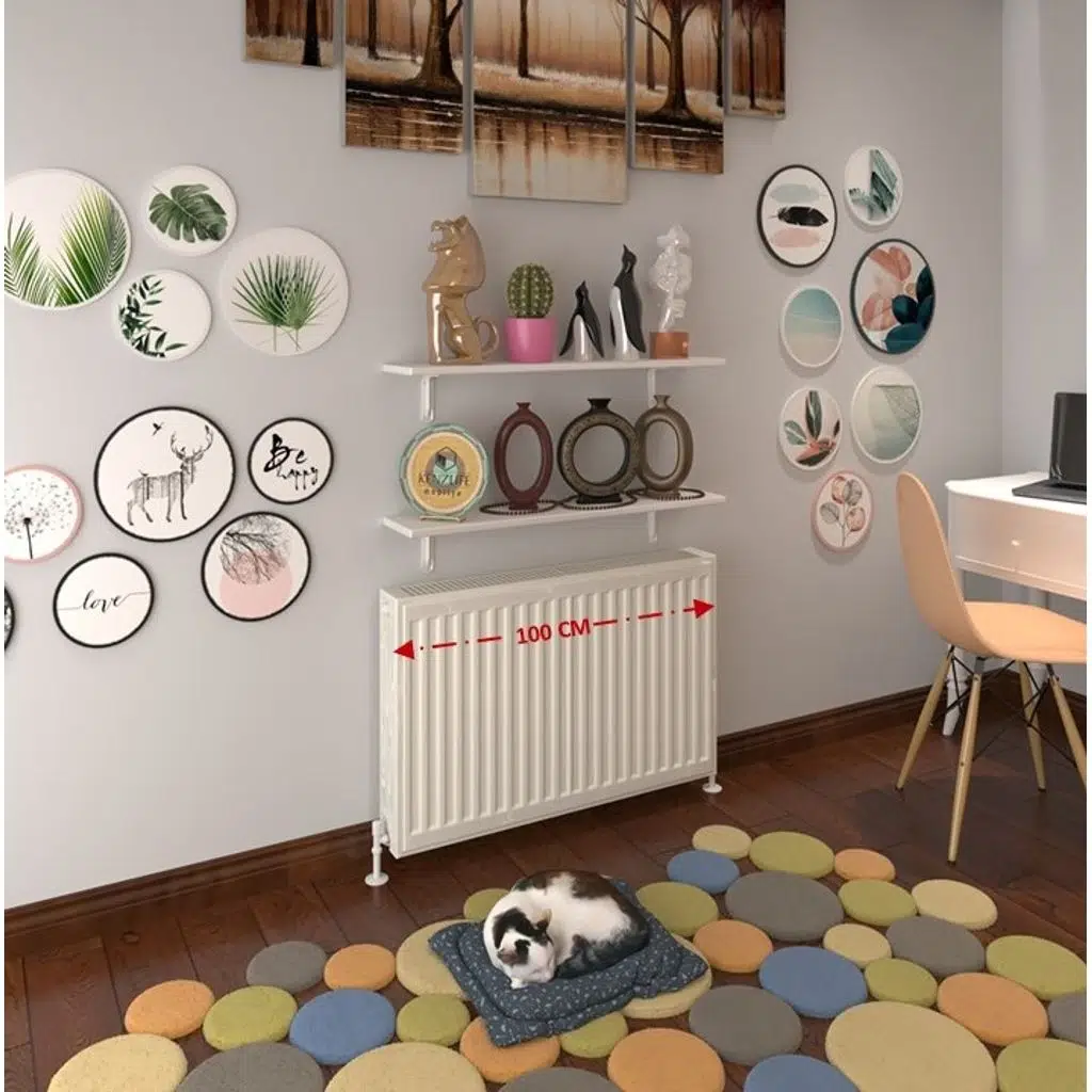 Kenzlife petek üstü raf dresuar golden boy byz 100*24 ikili kitaplık duvar rafı 100 cm uzunluk