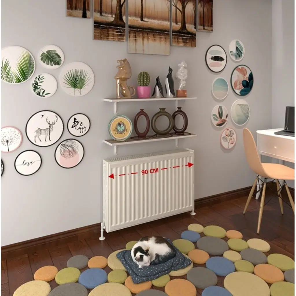 Kenzlife petek üstü raf dresuar golden boy crd 090*24 ikili kitaplık duvar rafı 090 cm uzunluk