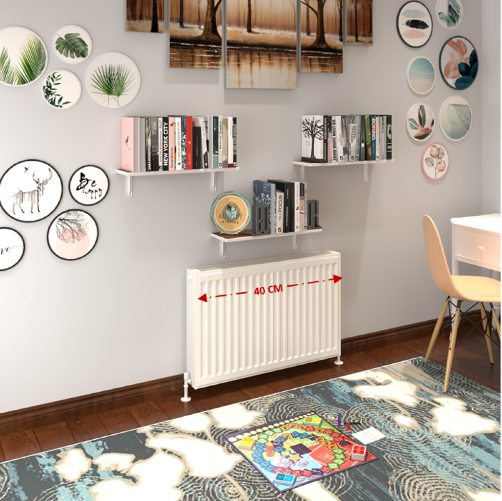 Kenzlife petek üstü raf dresuar golden boy cvz 040*24 üçlü kitaplık duvar rafı 040 cm uzunluk