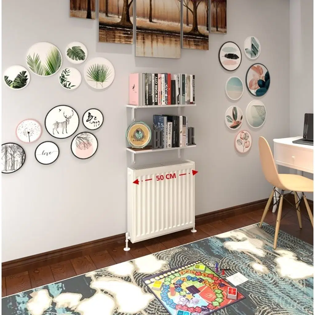 Kenzlife petek üstü raf dresuar golden boy cvz 050*24 ikili kitaplık duvar rafı 050 cm uzunluk