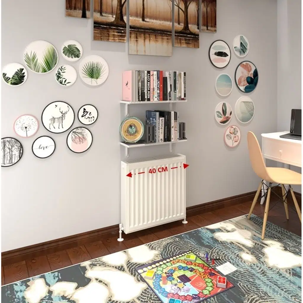 Kenzlife petek üstü raf dresuar golden boy gri 040*24 ikili kitaplık duvar rafı 040 cm uzunluk